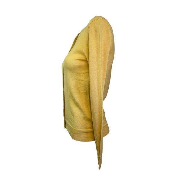 The Suit Company Yellow Wool Gold Button Down Cardigan Sweater sz 38/XS Japanese - Picture 4 of 9